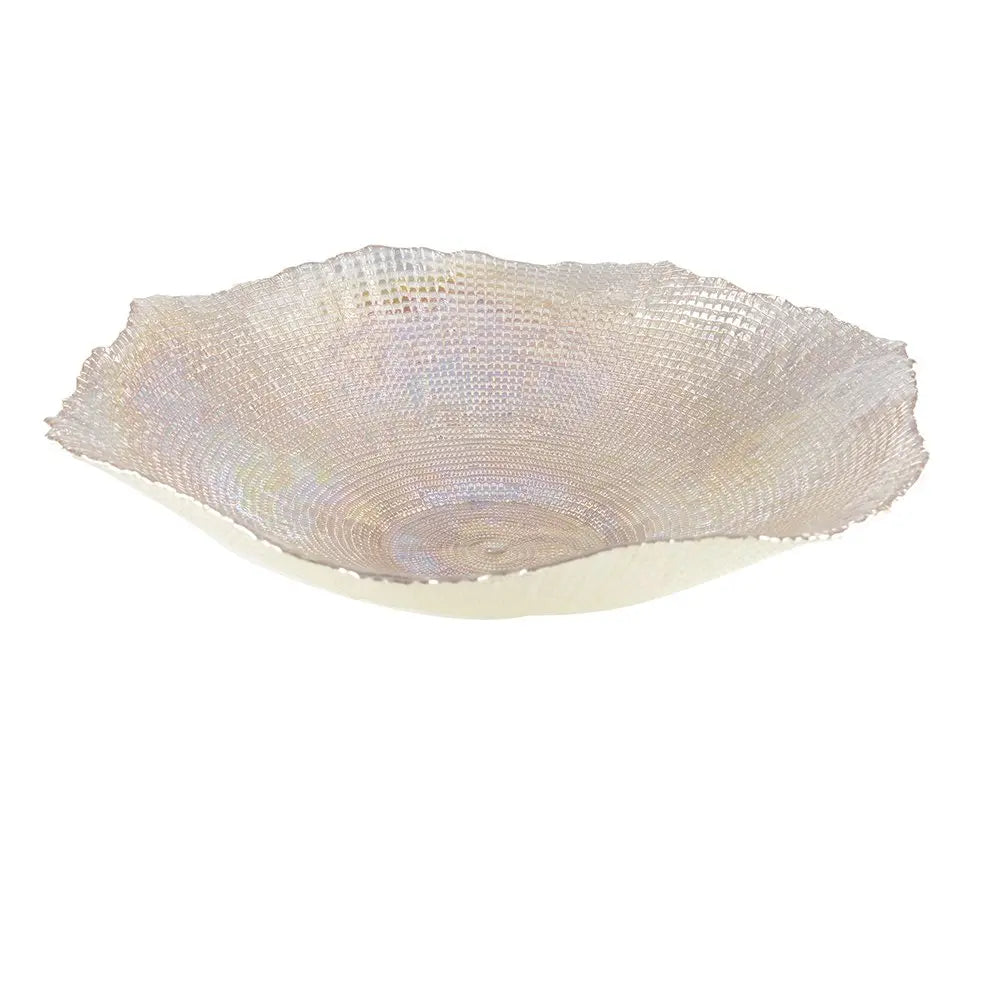 Grande coupe corolle lustrée ambre 42x42x8cm AULICA