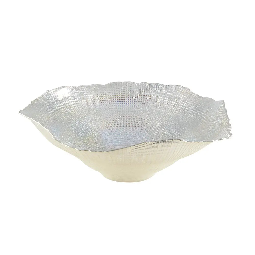 Grande coupe corolle lustrée en argent 45x45x14.5cm AULICA