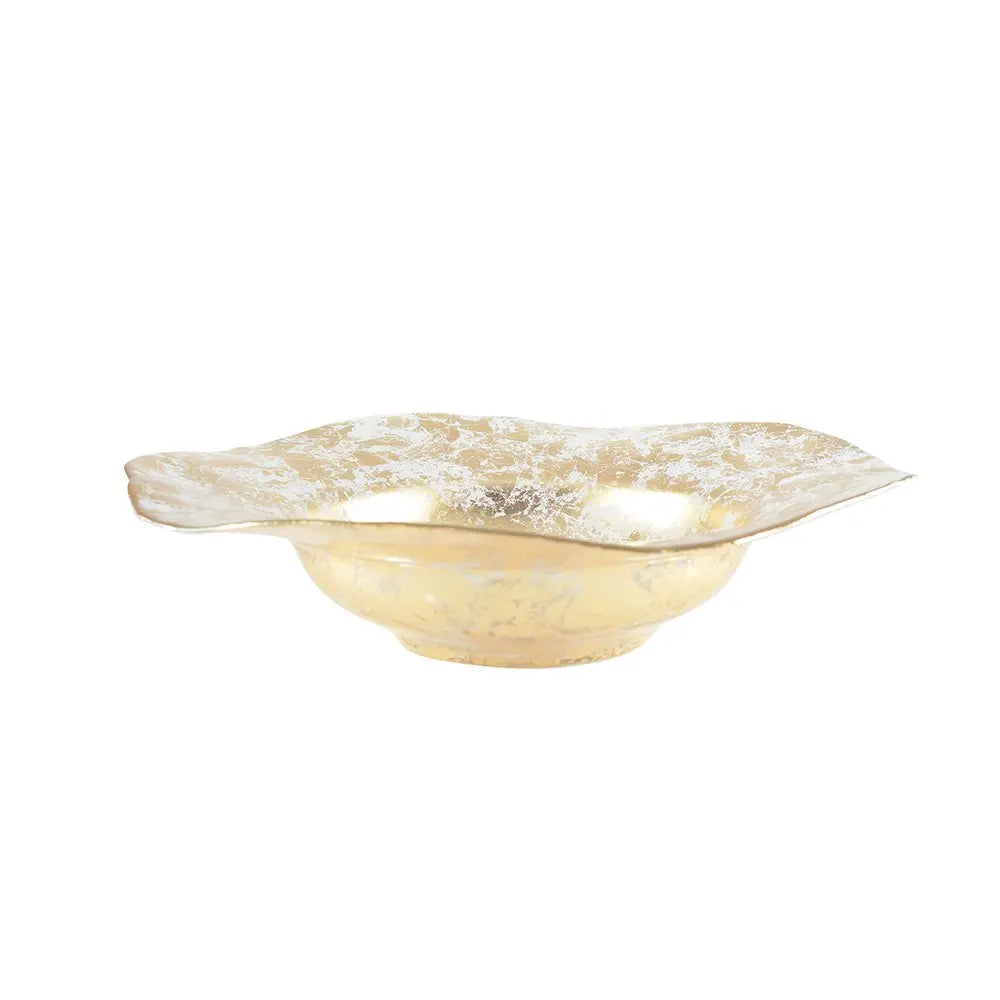 Grande coupe dentelle dorée 42x42x10cm AULICA