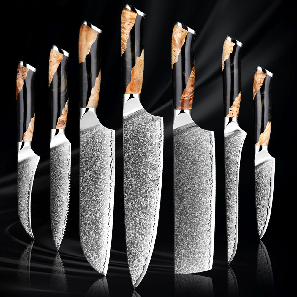 Couteau de chef en acier Damas – Lame professionnelle pour cuisine gastronomique Dropshipman