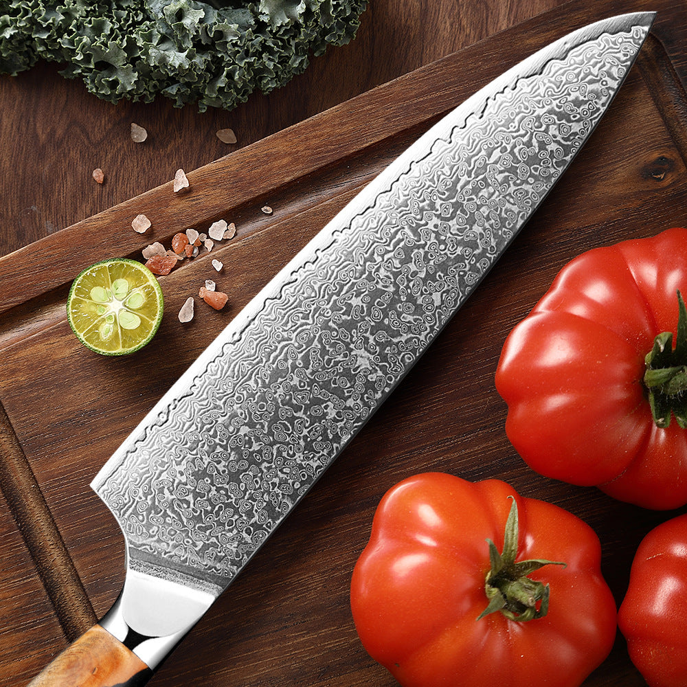 Couteau de chef en acier Damas – Lame professionnelle pour cuisine gastronomique Dropshipman