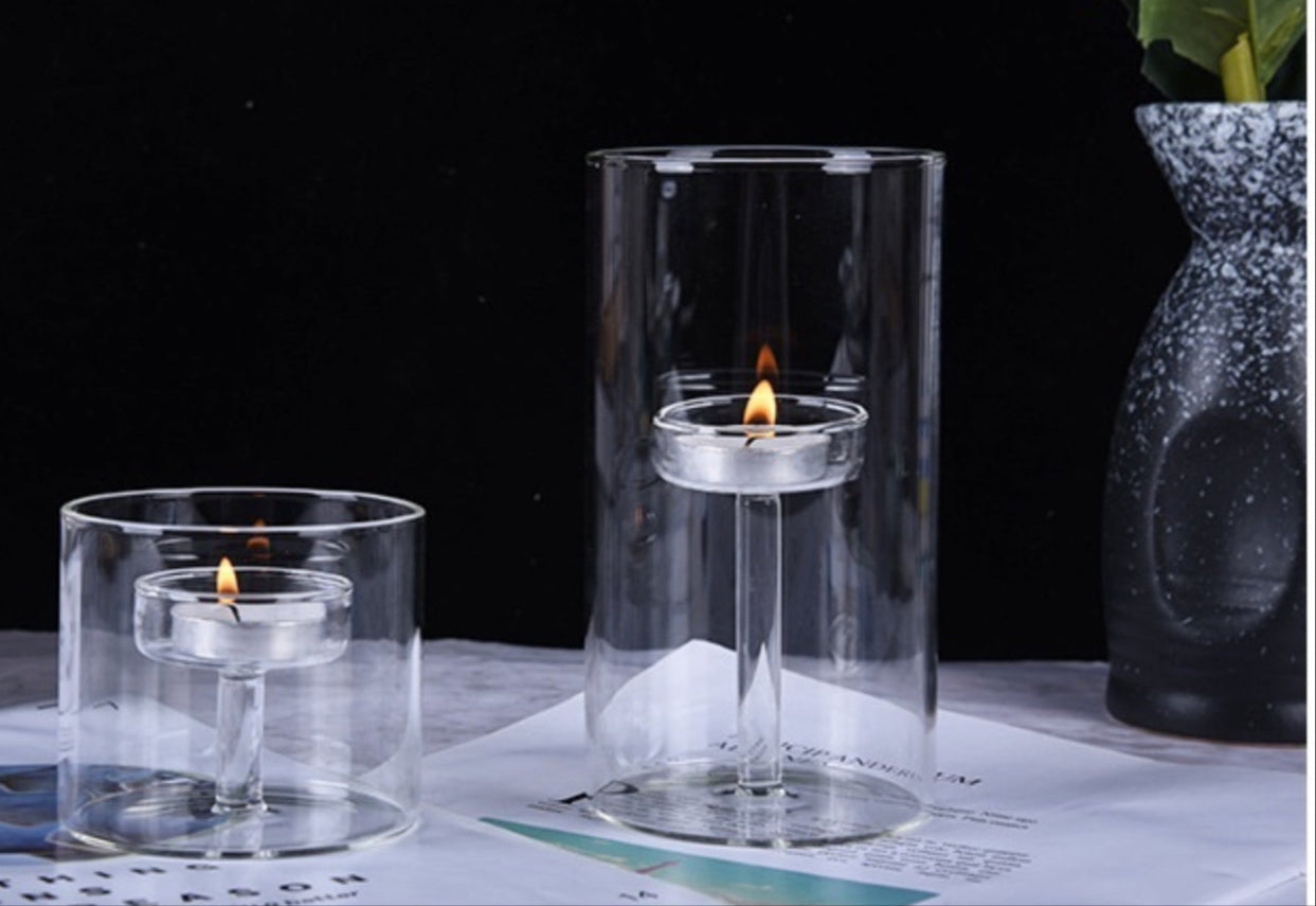 Bougeoir en verre borosilicate transparent artisanal – Décoration élégante pour fêtes Dropshipman