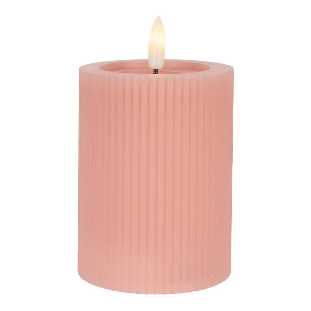 Kaars LED Ø 8x13 cm Roze Cire Clayre & Eef.