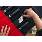 Kitchen Accessories - KOTAI knife roll-up bag - 100% cotton (7 slots for 6 knives and a honing steel) KOTAI kitchen