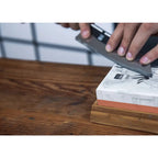 Kitchen Accessories - KOTAI sharpening set with double-sided 2000/6000 grit whetstone, anti-slip bamboo base, flattening stone and 15 degrees angle guide KOTAI kitchen