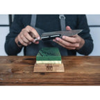 Kitchen Accessories - KOTAI sharpening set with double-sided 400/1000 grit whetstone, anti-slip bamboo base, flattening stone and 15 degrees angle guide KOTAI kitchen