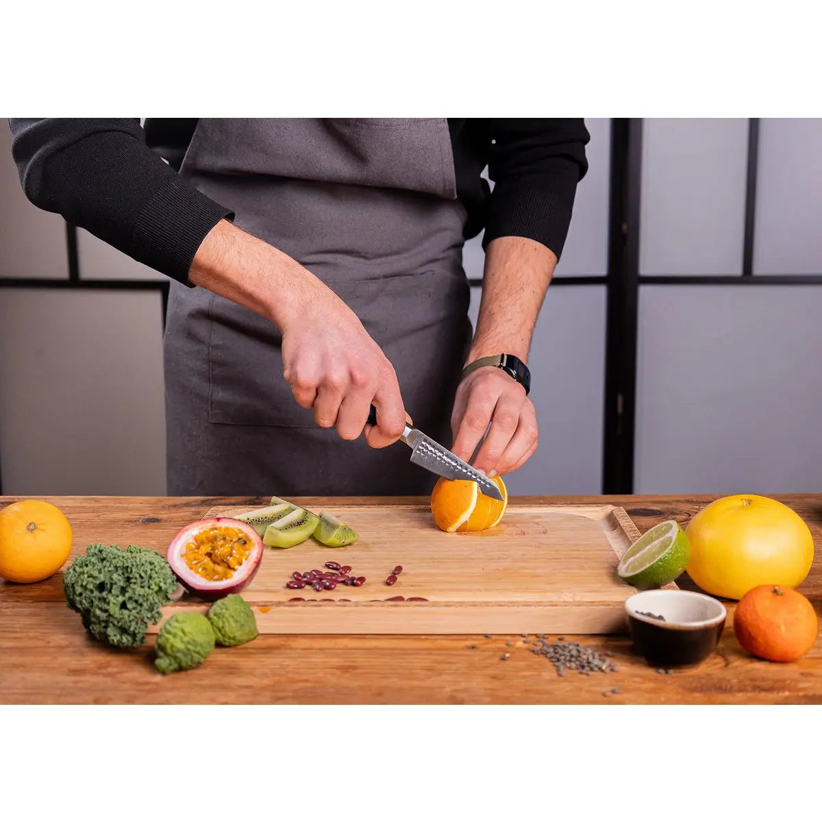 Knife - Bunka paring knife with bamboo Saya and bamboo box - 90 mm blade KOTAI kitchen