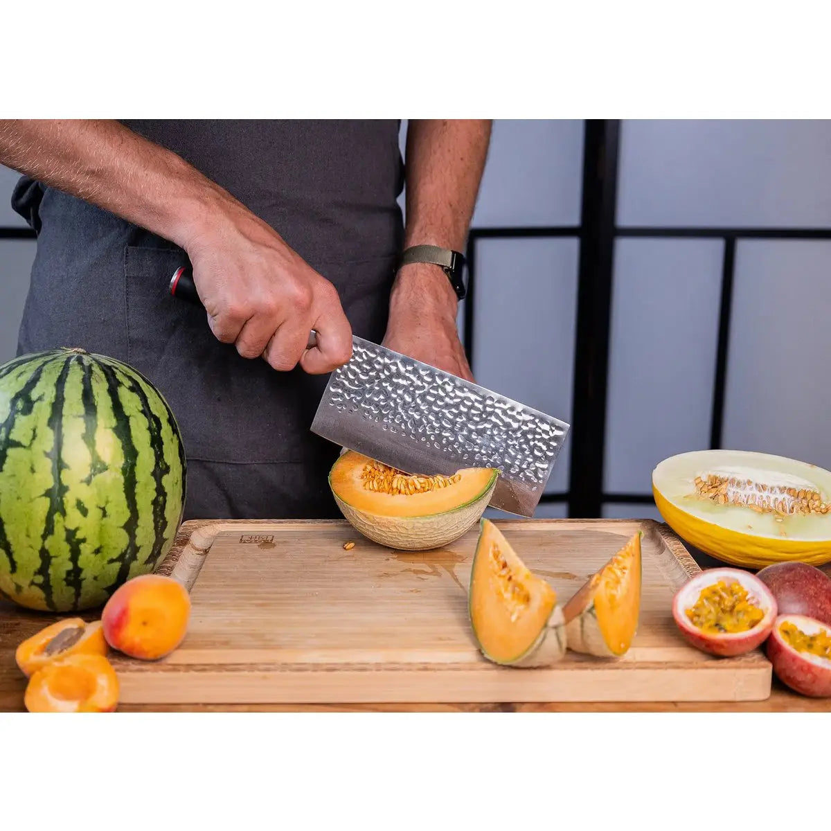 Knife - Cleaver with bamboo Saya and bamboo box - 190 mm blade KOTAI kitchen