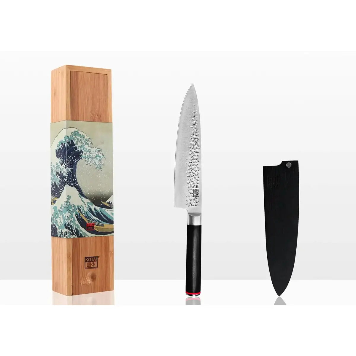 Knife - Gyuto (chef knife) with bamboo Saya and bamboo box - 200 mm blade KOTAI kitchen