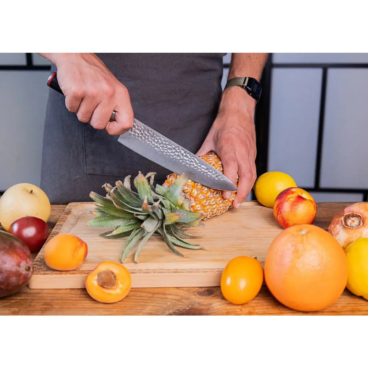 Knife - Gyuto (chef knife) with bamboo Saya and bamboo box - 200 mm blade KOTAI kitchen