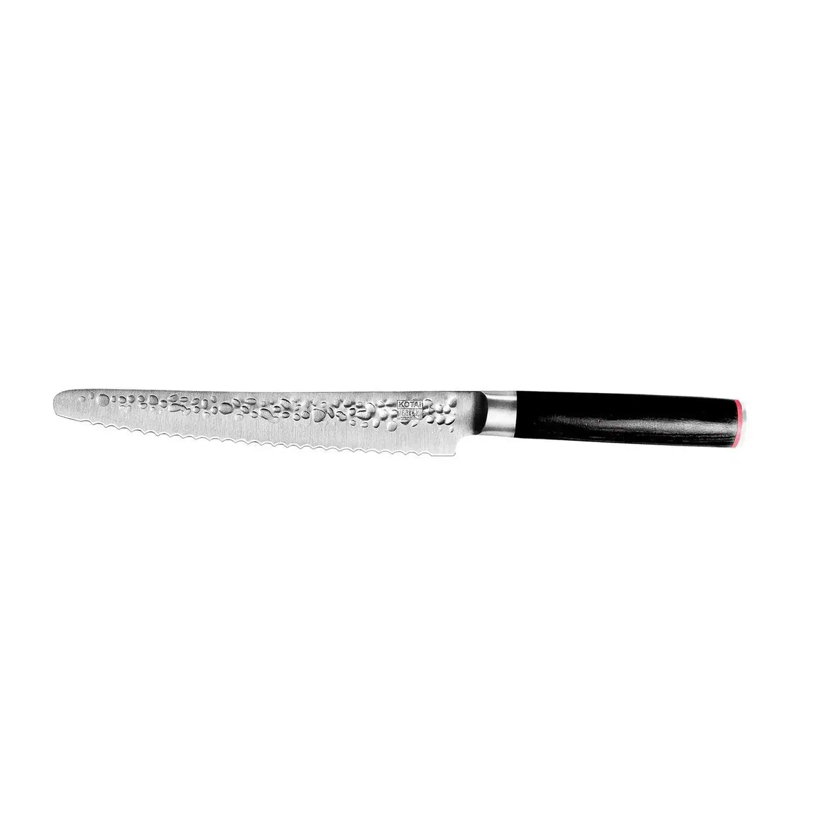 Knife - Serrated bread/pastry knife with bamboo Saya and bamboo box - 200 mm blade KOTAI kitchen