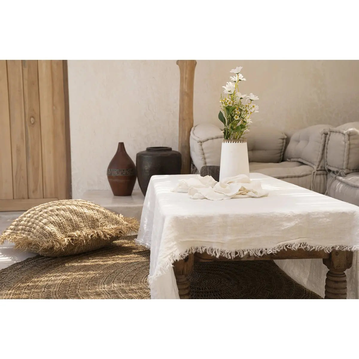 La Nappe en Lin - Blanc - 150x200 Bazar Bizar Living