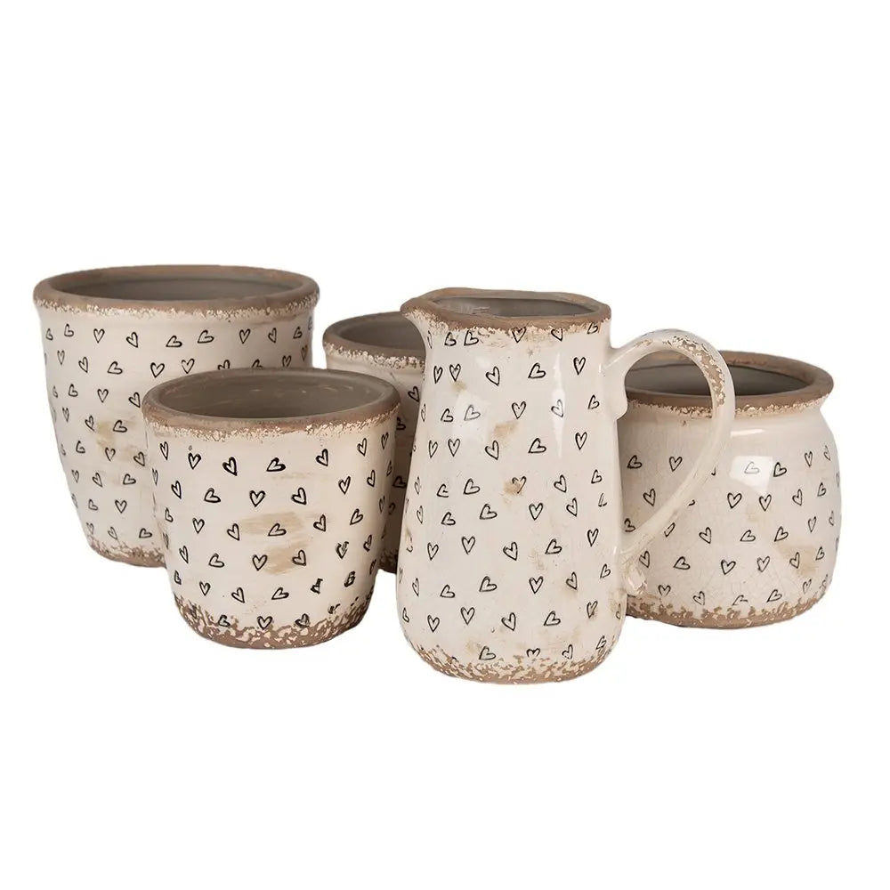 La décoration peut être 21x15x23 cm coeurs de céramique noirs beige schenkkan Clayre & Eef.