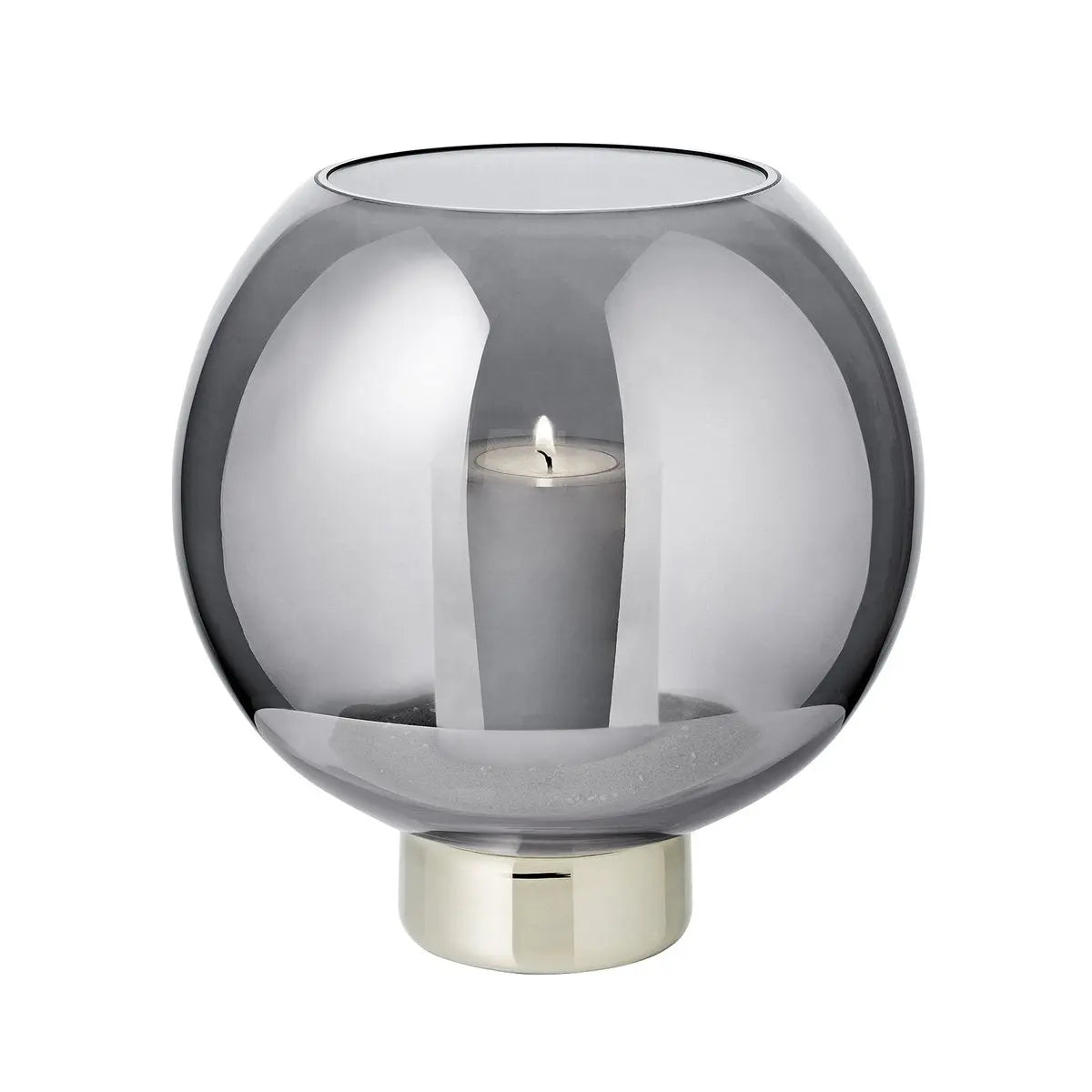 Lantern Jack (H 21 cm, Ø 19,5 cm), verre cristal foncé avec base en platine EDZARD-SHOP.com