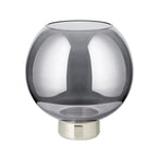 Lantern Jack (H 21 cm, Ø 19,5 cm), verre cristal foncé avec base en platine EDZARD-SHOP.com