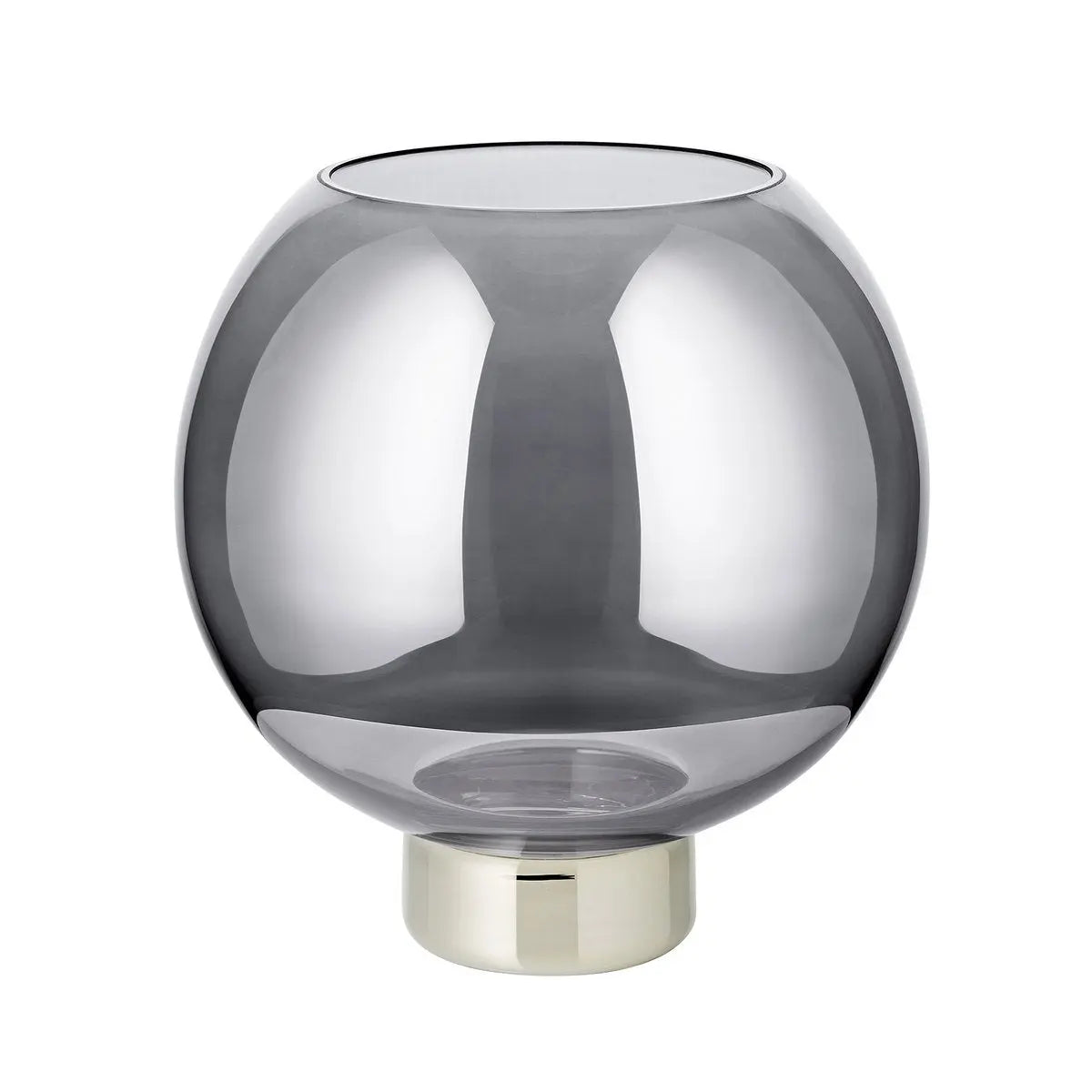 Lantern Jack (H 21 cm, Ø 19,5 cm), verre cristal foncé avec base en platine EDZARD-SHOP.com