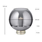 Lantern Jack (H 21 cm, Ø 19,5 cm), verre cristal foncé avec base en platine EDZARD-SHOP.com