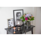 Lantern Jack (H 21 cm, Ø 19,5 cm), verre cristal foncé avec base en platine EDZARD-SHOP.com