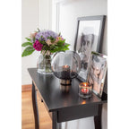 Lantern Jack (H 21 cm, Ø 19,5 cm), verre cristal foncé avec base en platine EDZARD-SHOP.com