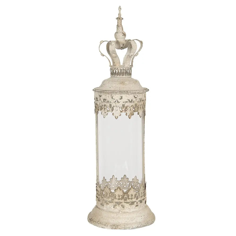 Lantern Ø 17x55 cm Bougeoir en fer beige Clayre & Eef.