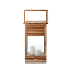 Lantern Vegas (hauteur 60 cm), teck noble, acier inoxydable, nickel brillant - plaqué EDZARD-SHOP.com
