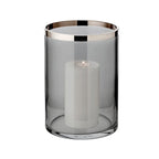 Lanterne Zeus avec bord platine, verre foncé EDZARD-SHOP.com
