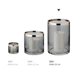 Lanterne Zeus avec bord platine, verre foncé EDZARD-SHOP.com