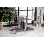 Lanterne Zeus avec bord platine, verre foncé EDZARD-SHOP.com
