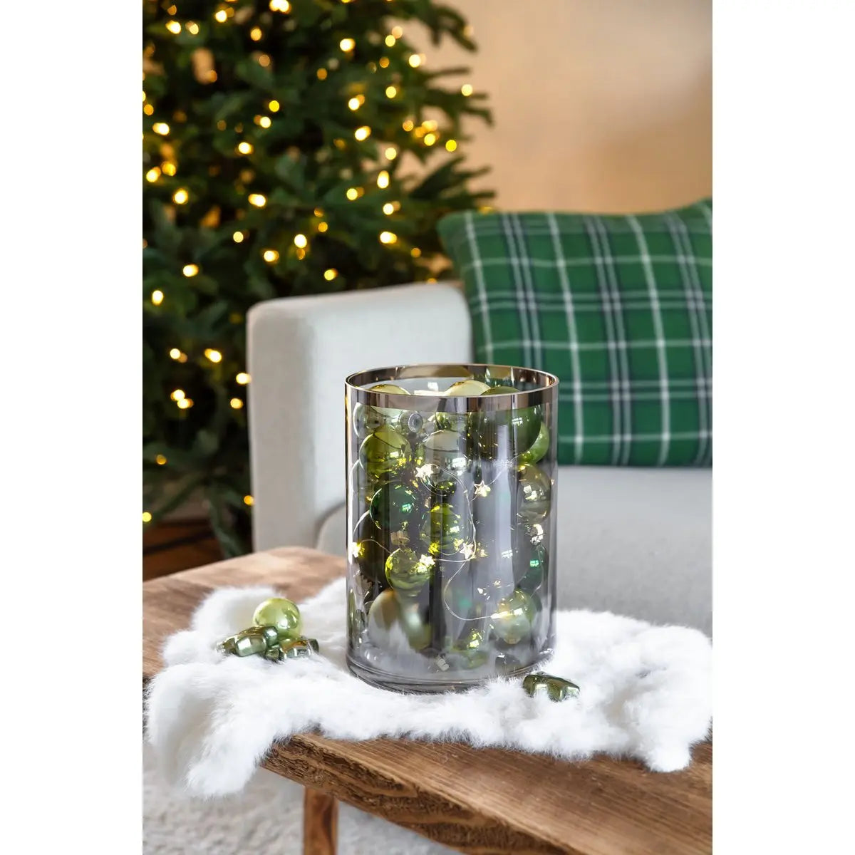 Lanterne Zeus avec bord platine, verre foncé EDZARD-SHOP.com