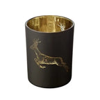 Lanterne en verre Cerf courant noir mat H 13 cm EDZARD-SHOP.com