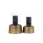 Le Bougeoir Croco avec Verre - Laiton - L Bazar Bizar Living