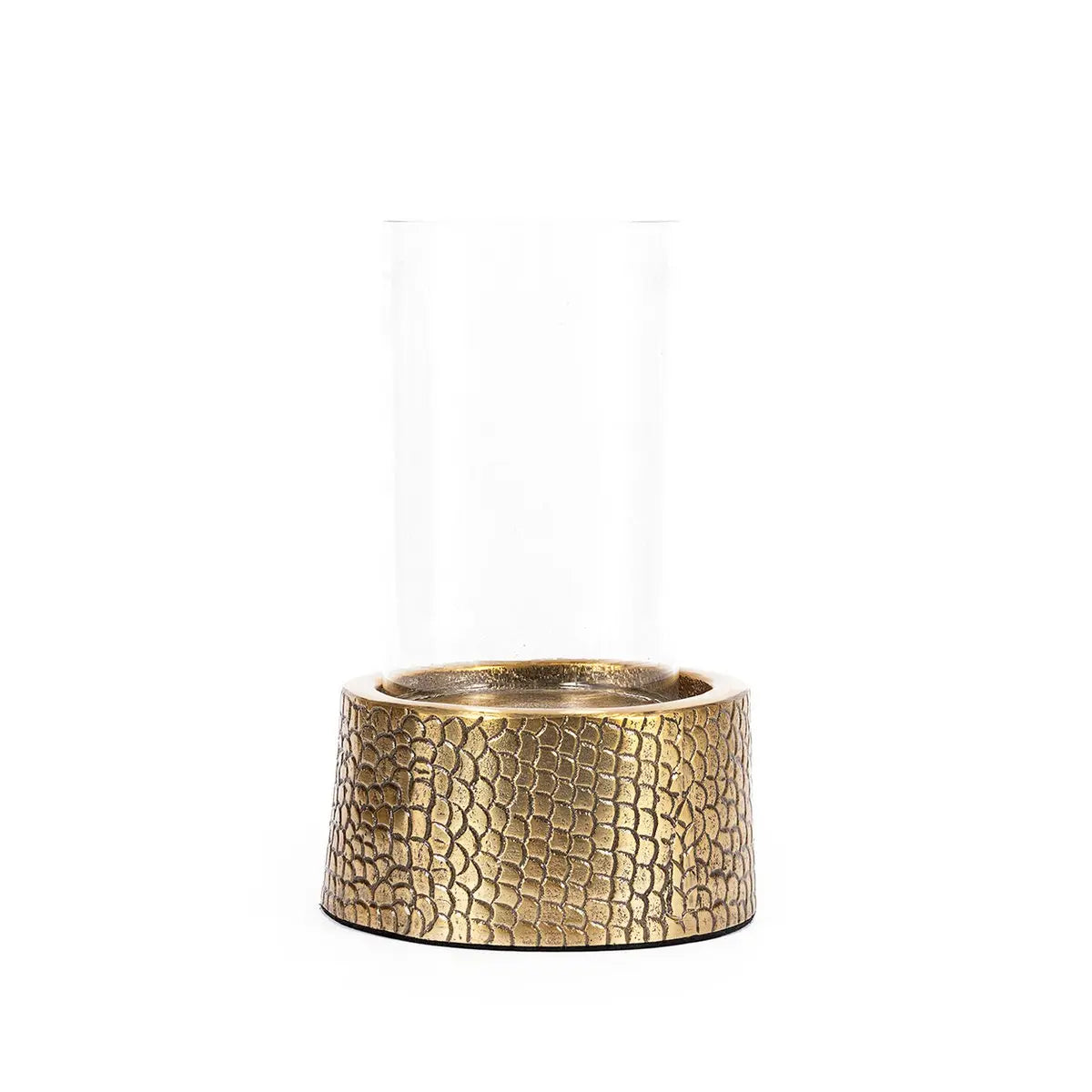 Le Bougeoir Croco avec Verre - Laiton - M Bazar Bizar Living