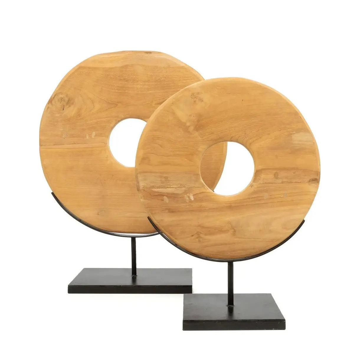 Le Disque en Teck sur Pied - L Bazar Bizar Living