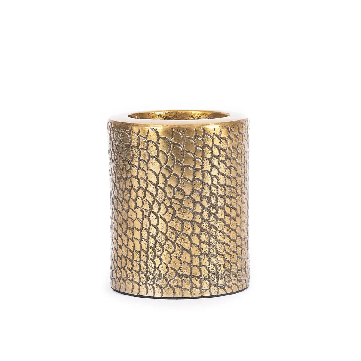 Le bougeoir Croco - Brass - L Bazar Bizar Living