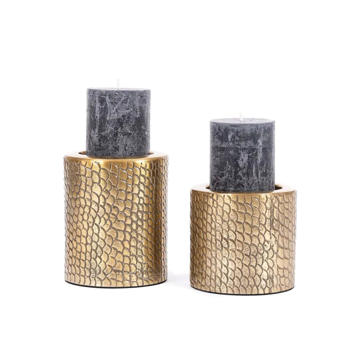 Le bougeoir Croco - Brass - L Bazar Bizar Living
