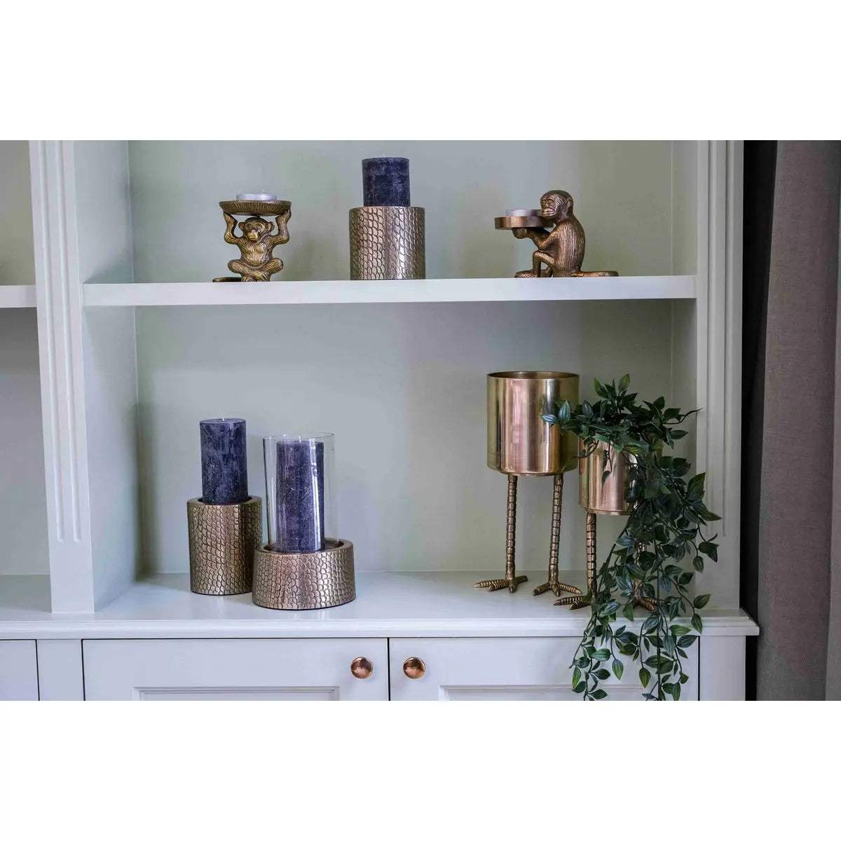 Le bougeoir Croco - Brass - M Bazar Bizar Living