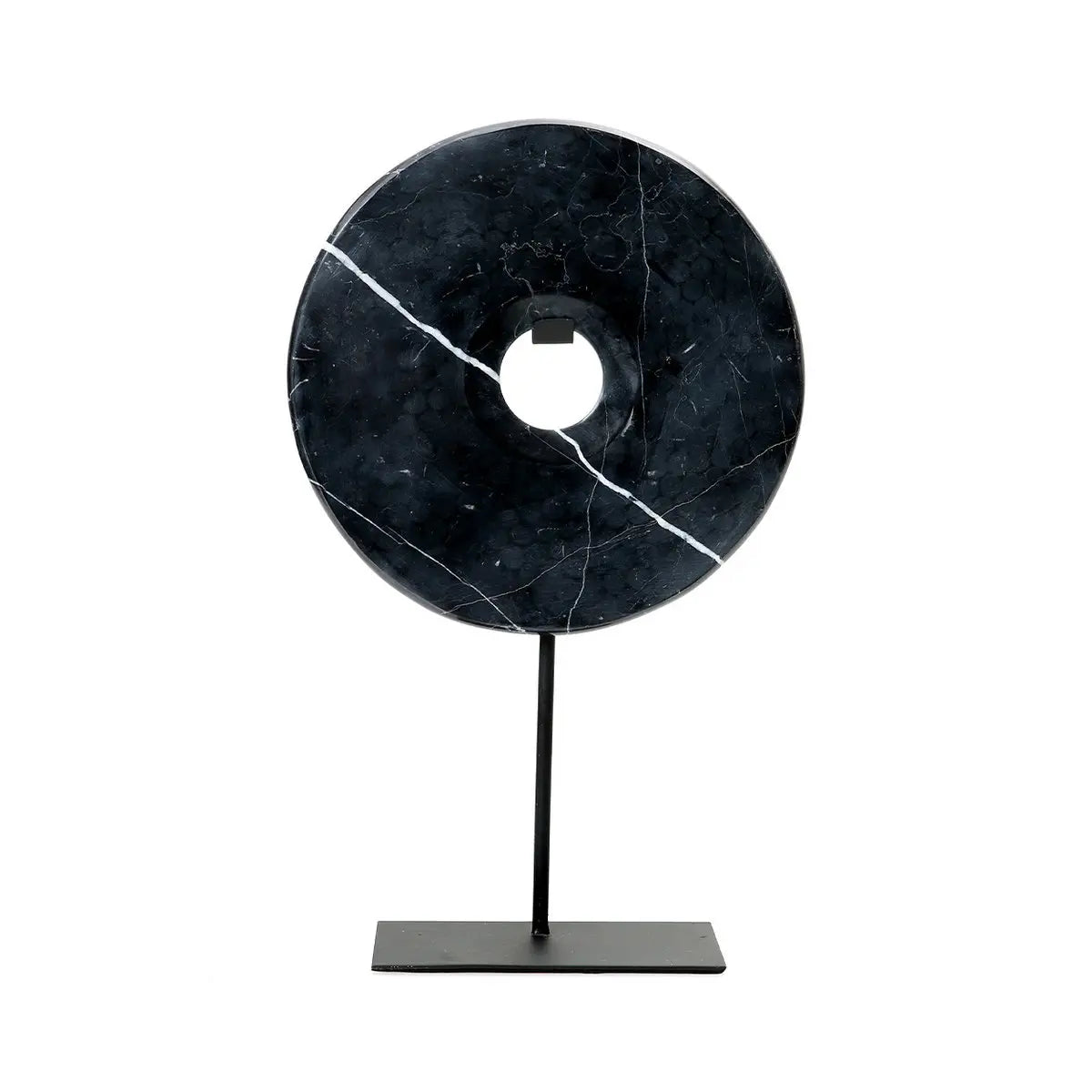 Le disque de marbre sur support - Noir - L Bazar Bizar Living