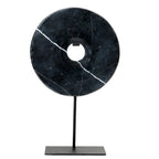 Le disque de marbre sur support - Noir - L Bazar Bizar Living