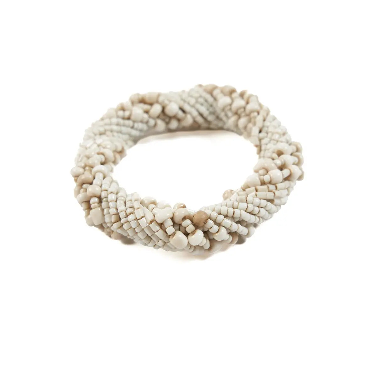 Le rond de serviette en perles - Blanc Bazar Bizar Living