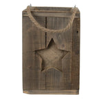 Light de relief 19x19x28 cm Bougeoir d'étoile en bois marron Clayre & Eef.