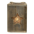 Light de relief 19x19x28 cm Bougeoir d'étoile en bois marron Clayre & Eef.