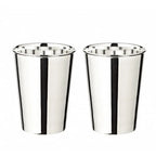 Lot de 2 mugs Mido, H 10 cm, métal argenté élégant EDZARD-SHOP.com