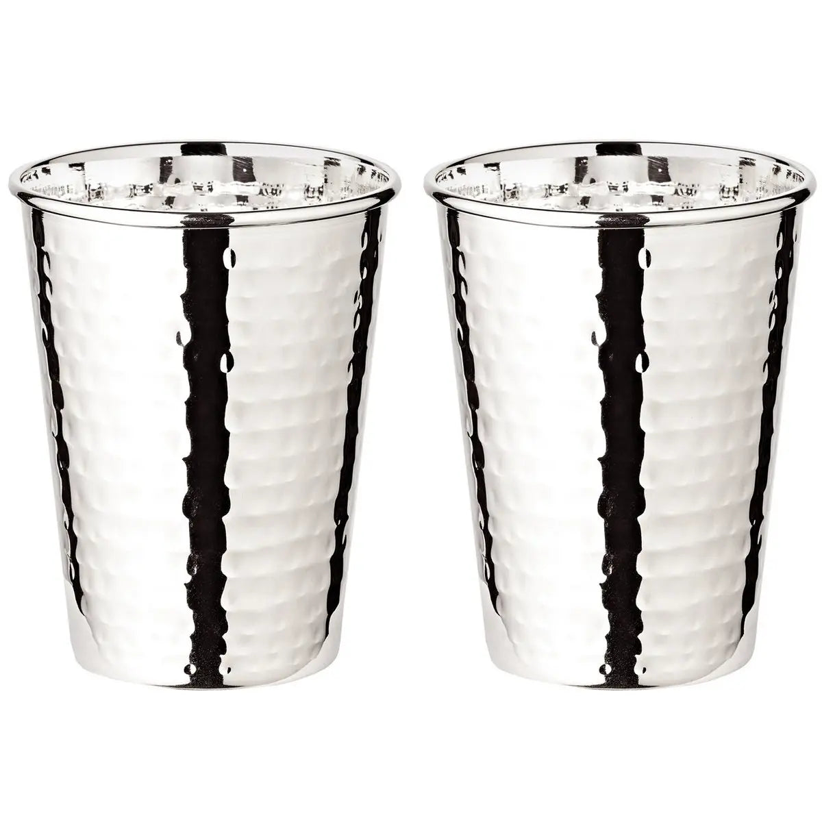 Lot de 2 mugs Mido, H 10 cm, métal argenté élégant EDZARD-SHOP.com