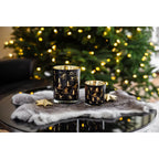 Lot de 2 verres à bougie Monty (hauteur 8 cm, ø 7,5 cm), lanterne avec motif ski, or/noir EDZARD-SHOP.com
