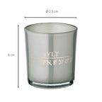 Lot de 2 verres à bougie Sylt (hauteur 8 cm, ø 7,5 cm) en gris, lanterne élégante aux coordonnées Sylt EDZARD-SHOP.com
