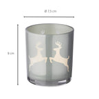 Lot de 2 verres à bougies chauffe-plat Loki (hauteur 8 cm) en gris EDZARD-SHOP.com