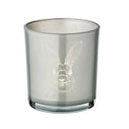 Lot de 2 verres à réchaud lapin (hauteur 8 cm, ø 7,5 cm), en gris, lanterne porte-bougie avec motif lapin EDZARD-SHOP.com