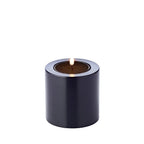 Lot de 3 bougies permanentes Cornelius (Ø 6cm, hauteurs 6/8/10 cm) noir, photophore résistant à la chaleur 90° EDZARD-SHOP.com