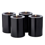 Lot de 4 bougies permanentes Cornelius (hauteur 8 cm, Ø 6 cm) noir, photophore résistant à la chaleur jusqu'à 90° EDZARD-SHOP.com
