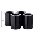 Lot de 4 bougies permanentes Cornelius (hauteur 8 cm, Ø 6 cm) noir, photophore résistant à la chaleur jusqu'à 90° EDZARD-SHOP.com